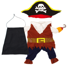O capitão pirata projeta roupas quentes para animais de estimação
